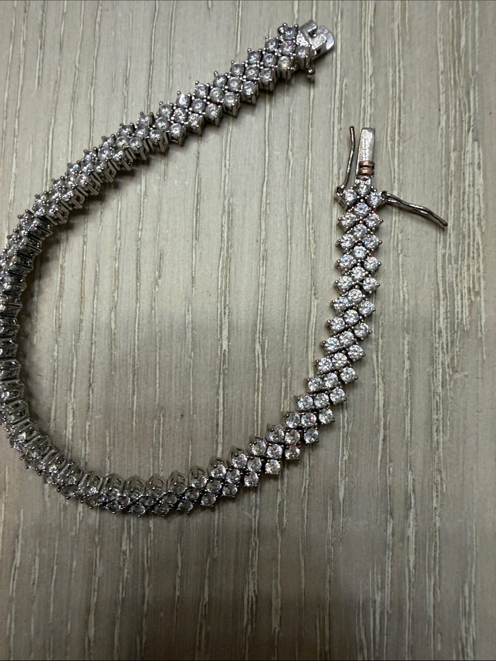 Classic Silver-Tone Cubic Zirconia Tennis Necklace - Women Jewelry